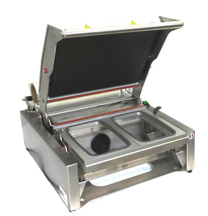 BP 90 AE BP 90 AE : Scelleuse de barquettes à assistance électrique, format max 325x265 mm