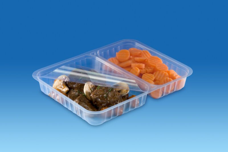 MCL 2C BARQUETTES MCL : Barquettes PP, micro-ondable (-20°C / +120°C) thermoformées de 250 GR à 2,5 kg, 227x177 ou 177x113 ou 112x88 mm