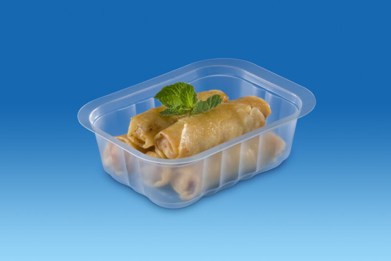 MCL_1 BARQUETTES MCL : Barquettes PP, micro-ondable (-20°C / +120°C) thermoformées de 250 GR à 2,5 kg, 227x177 ou 177x113 ou 112x88 mm