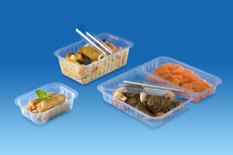 MCL_3 BARQUETTES MCL : Barquettes PP, micro-ondable (-20°C / +120°C) thermoformées de 250 GR à 2,5 kg, 227x177 ou 177x113 ou 112x88 mm