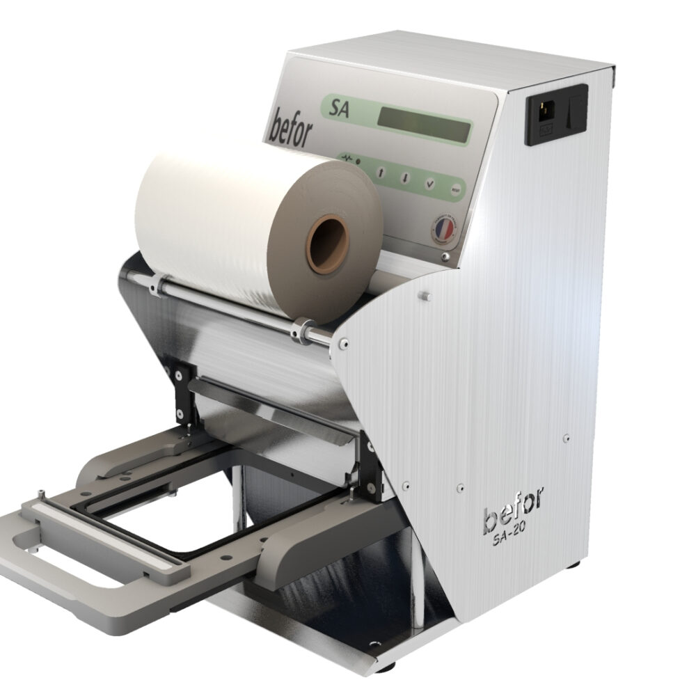 SA 20 SA 20 G : Scelleuse barquettes permetttant de sceller sous FLASH gazeux jusqu'au format 192 x 138 mm