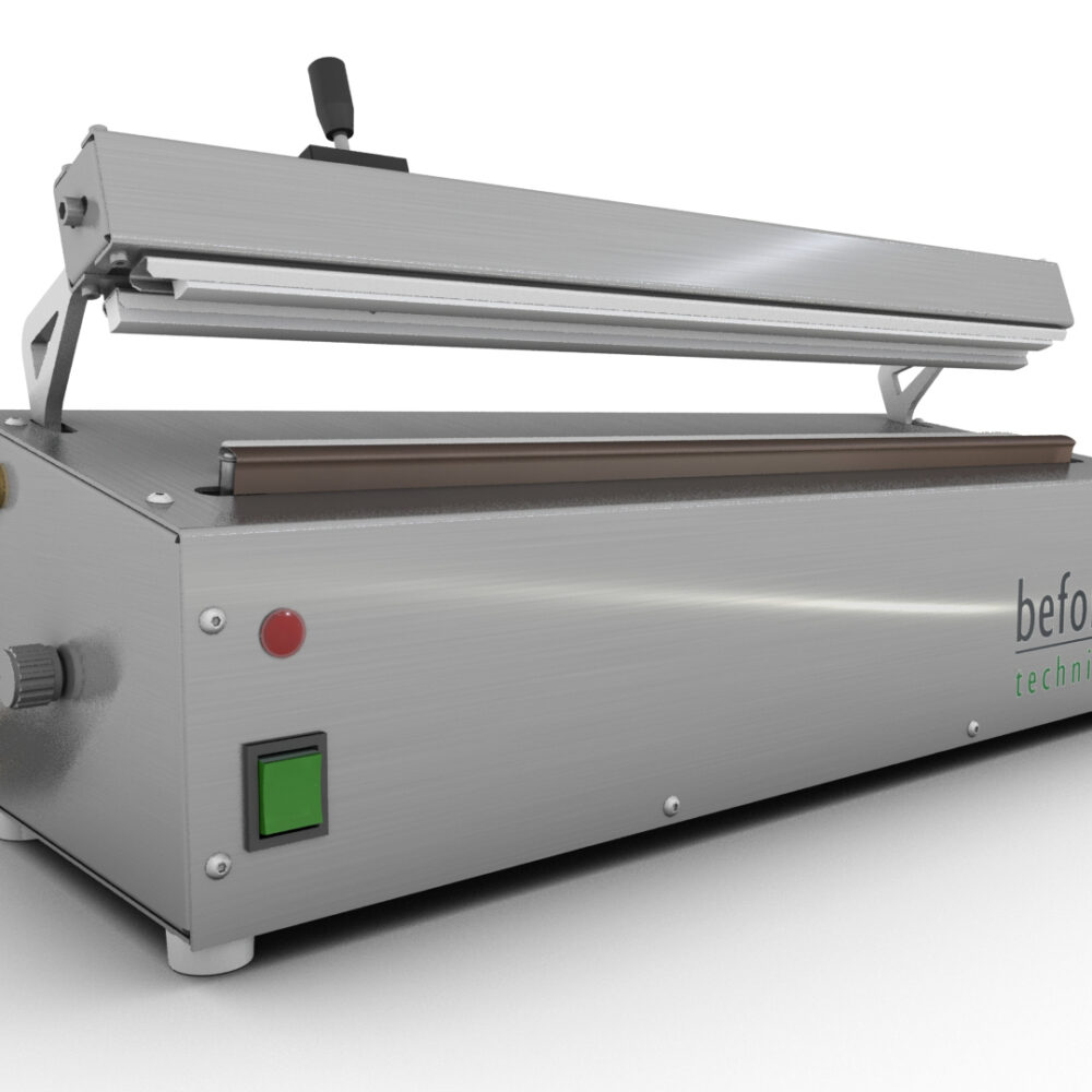 SG 450 : Soudeuse de sachets par impulsion, inox, avec coupe, soudure de 450 mm