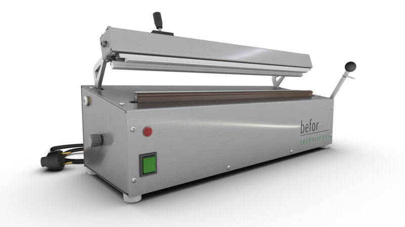 SG 600 SG 600 : Soudeuse de sachets par impulsion, inox, avec coupe, soudure de 600 mm