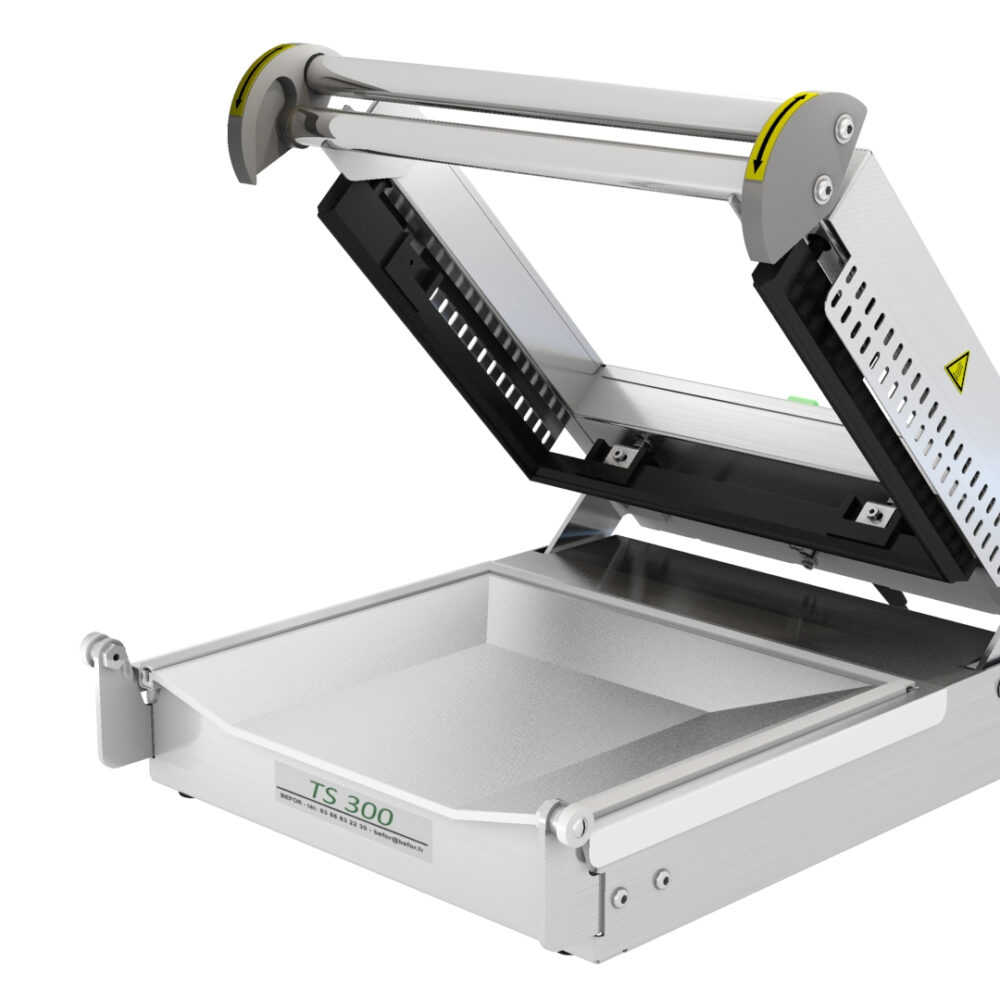 TS 300 : Thermosoudeuse de papier inox, verrouillage TOPSEAL, laize 350 mm