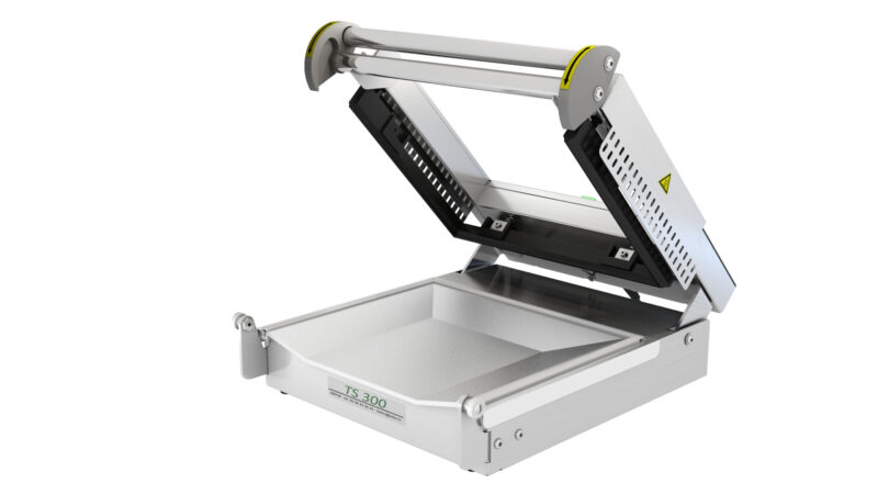 TS 300 : Thermosoudeuse de papier inox, verrouillage TOPSEAL, laize 350 mm