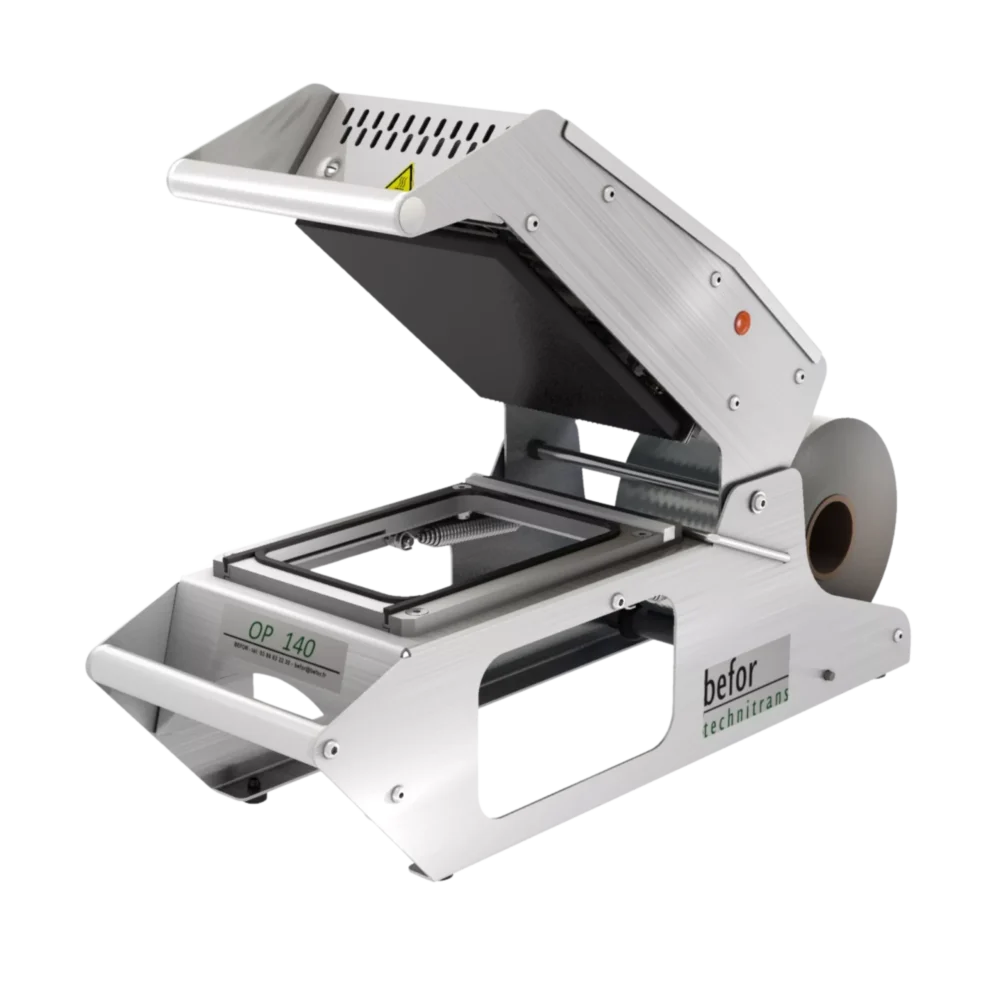 OP140_SCELLEUSE_BARQUETTES_MANUELLE-scaled OP 140 : Scelleuse de barquettes manuelle inox avec matrice 2 empreintes CLTP