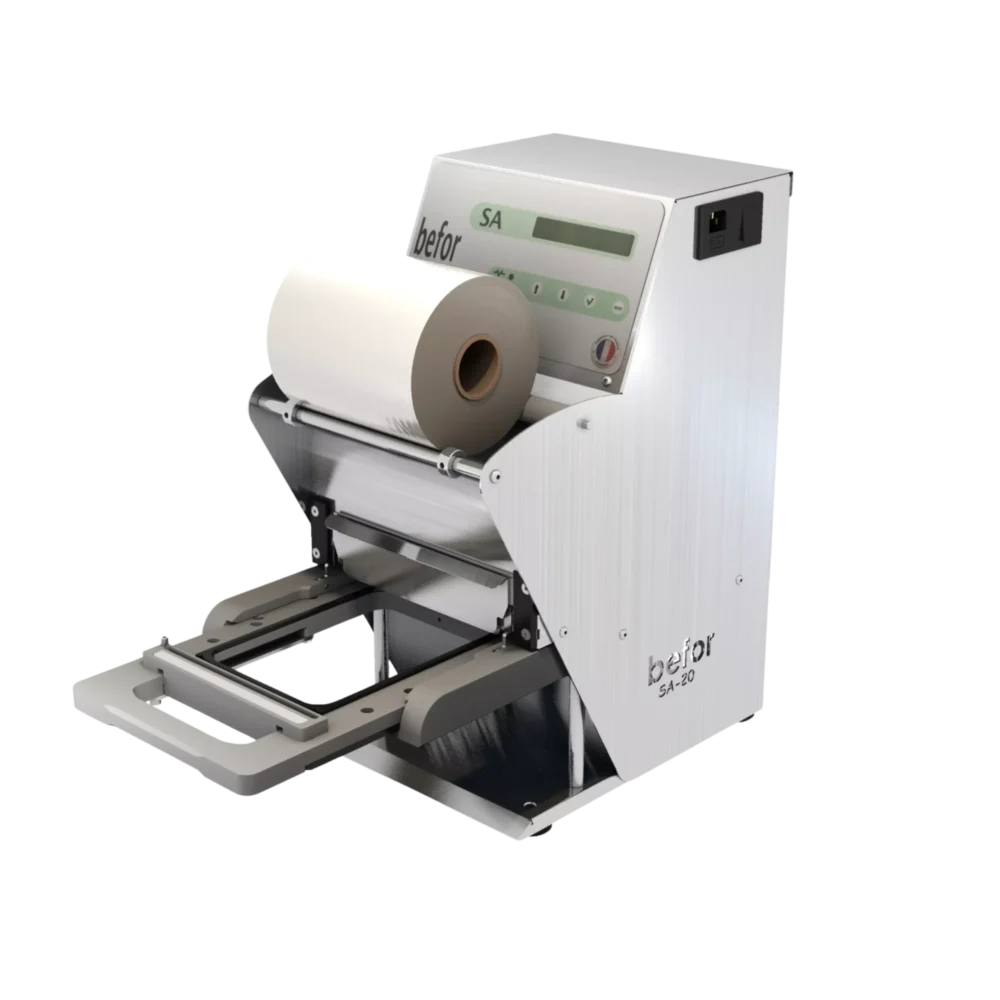 SA 20 G : Scelleuse barquettes permetttant de sceller sous FLASH gazeux jusqu'au format 192 x 138 mm