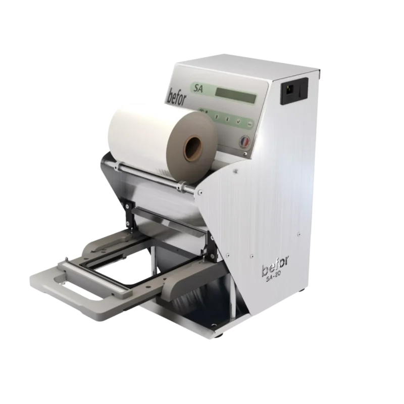 SA 20 G : Scelleuse barquettes permetttant de sceller sous FLASH gazeux jusqu'au format 192 x 138 mm
