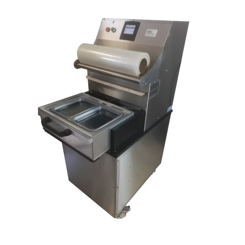 VGPACK 300L SKIN DEPASSANT : Scelleuse de barquettes semi-automatique sous SKINPACK dépassant, possibilité d'injecter du gaz